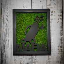 Load image into Gallery viewer, The perfect gift for any golfer who needs help with interior decorating. 3D Laser Cut Push Cart Mafia Wall Art with Turf Grass Background. Stretches 8'' x 10'' Framed In Satin Black Shadow Box. Laser Cut & Carefully Assembled in Our Los Angeles Workshop and Shipped Out Daily.