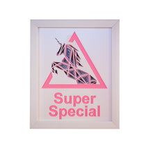 Load image into Gallery viewer, Three Dimensional Laser Engraved Super Special Unicorn Wall Art. Stretches 8'' x 10'' and is Framed In White Shadow Box. Laser Cut & Carefully Assembled in Our Los Angeles Workshop and Shipped Out Daily.
