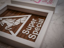 Load image into Gallery viewer, Three Dimensional Laser Engraved Super Special Unicorn Wall Art. Stretches 8'' x 10'' and is Framed In White Shadow Box. Laser Cut & Carefully Assembled in Our Los Angeles Workshop and Shipped Out Daily.