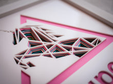 Load image into Gallery viewer, Three Dimensional Laser Engraved Super Special Unicorn Wall Art. Stretches 8'' x 10'' and is Framed In White Shadow Box. Laser Cut & Carefully Assembled in Our Los Angeles Workshop and Shipped Out Daily.