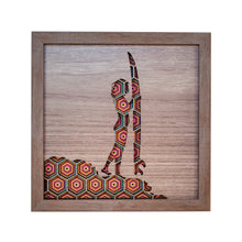 Load image into Gallery viewer, Geometric Three Dimensional Laser Engraved Wall Art.  Surfers Sold Individually or as a Set of Five Works.  Each Piece Stretches 8'' x 8'' and is Framed In Faux Teak.  Perfect Fit for Beach Houses, Surf Shops, & More  Laser Cut & Carefully Assembled in Our Los Angeles Workshop and Shipped Out Daily.