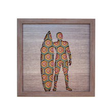 Load image into Gallery viewer, Geometric Three Dimensional Laser Engraved Wall Art.  Surfers Sold Individually or as a Set of Five Works.  Each Piece Stretches 8'' x 8'' and is Framed In Faux Teak.  Perfect Fit for Beach Houses, Surf Shops, & More  Laser Cut & Carefully Assembled in Our Los Angeles Workshop and Shipped Out Daily.