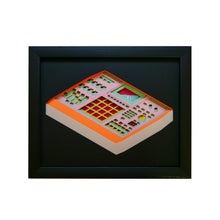 Load image into Gallery viewer, 3D Laser Cut Old School MPC Sampler Layered Artwork. Stretches 8'' x 10'' Framed In Satin Black Shadow Box. Laser Cut & Carefully Assembled in Our Los Angeles Workshop and Shipped Out Daily. For Bespoke Artwork or Custom Sizing Please Contact workshop@etchtailor.com