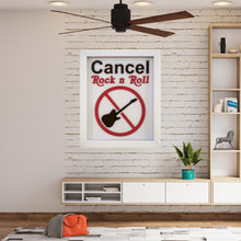 Load image into Gallery viewer, Three Dimensional Laser Engraved Cancel Rock N Roll Wall Art. Stretches 8'' x 10'' and is Framed In Satin Black Shadow Box. Laser Cut & Carefully Assembled in Our Los Angeles Workshop and Shipped Out Daily.