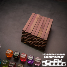 Load image into Gallery viewer, Topsy Timbers - The Incredibly Entertaining, Addictive, & Competitive Tower Building Game Designed & Manufactured from Aromatic Cedar in Our Los Angeles Workshop. Fun for the whole family with elements of chance and sabotauge! The boss went home early leaving you and the crew to manage the timberyard. Grab the keys to the crane, it's time to have some fun... Build a taller tower than your friends before the timberyard runs dry!