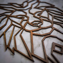 Load image into Gallery viewer, lion art 3d laser cut geometric wall art cool wooden art