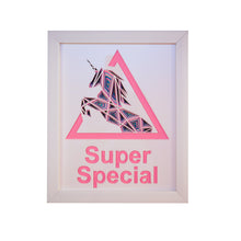 Load image into Gallery viewer, Three Dimensional Laser Engraved Super Special Unicorn Wall Art. Stretches 8&#39;&#39; x 10&#39;&#39; and is Framed In White Shadow Box. Laser Cut &amp; Carefully Assembled in Our Los Angeles Workshop and Shipped Out Daily.