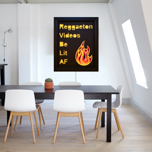 Three Dimensional Laser Engraved Reggaeton Wall Art. Stretches 8'' x 10'' and is Framed In Satin Black Shadow Box. Reggaeton is Lit AF. Laser Cut & Carefully Assembled in Our Los Angeles Workshop and Shipped Out Daily.